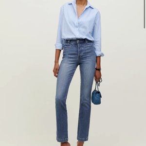 Reformation Ada Ultra High Rise Boot Cut Jean in Laguna Wash